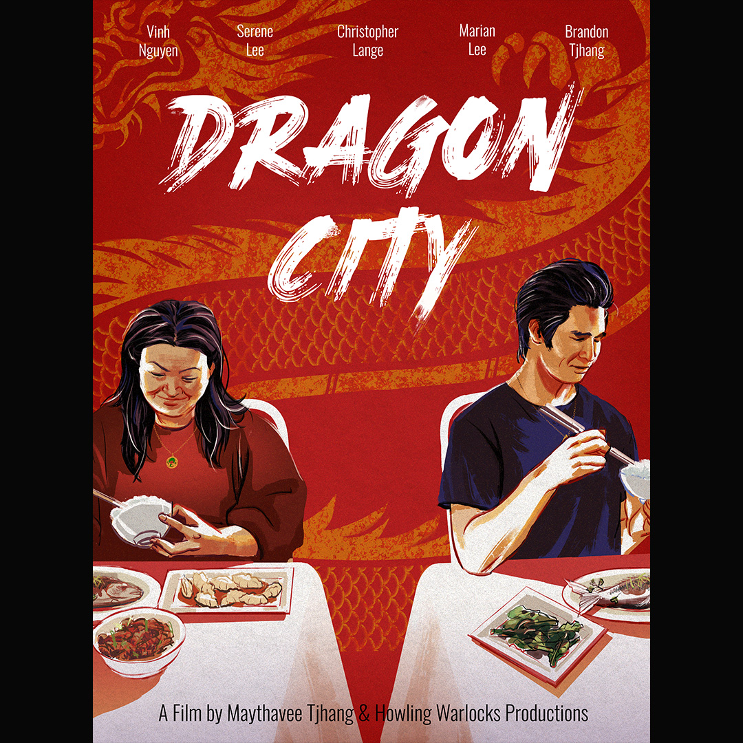 Dragon City Illustrated Poster Design